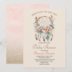 Invitación Elegante catcher de ensueño acuático y flores