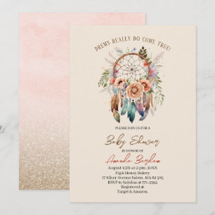 Invitación Elegante catcher de ensueño acuático y flores