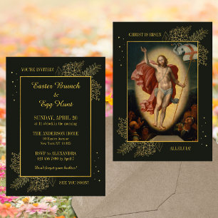 Invitación Elegante caza religiosa cristiana de huevos de bru