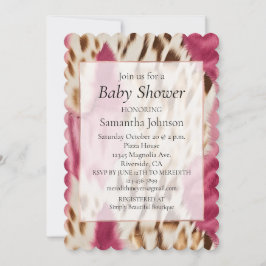 Invitación Elegante Cebra de oro blanco rosado