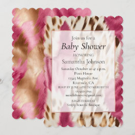 Invitación Elegante Cebra de oro blanco rosado