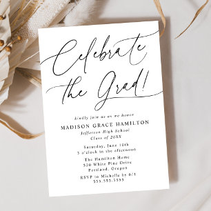 Invitación Elegante celebra la graduación del guión negro de 