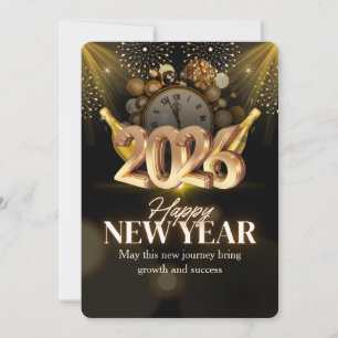 Invitación Elegante celebración de Año Nuevo Feliz 2026 en ne