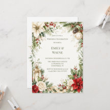 Elegante Celebración de Boda Floral de Navidad