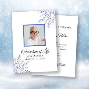 Invitación Elegante celebración de copas de nieve azul en inv