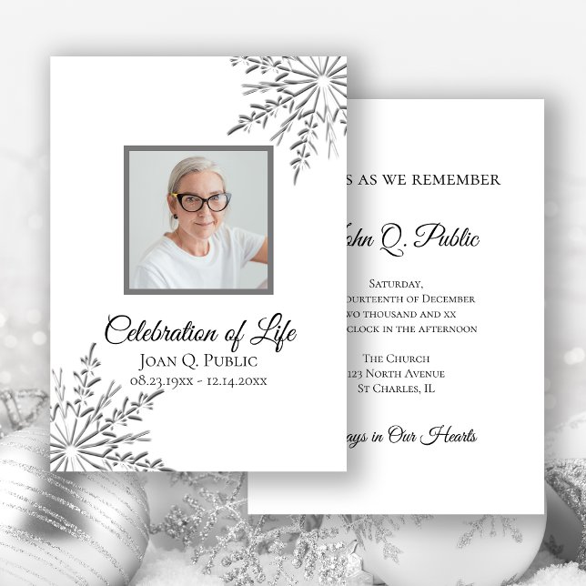 Invitación Elegante celebración de copas de nieve en invierno (Subido por el creador)
