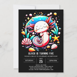 Invitación Elegante celebración de cumpleaños en línea de Axo