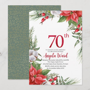 Invitación Elegante celebración de cumpleaños flor de inviern