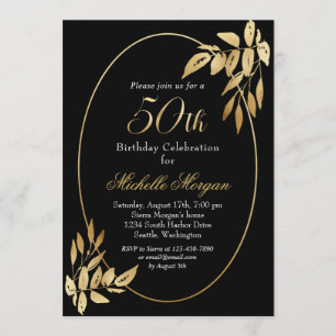 Invitación Elegante celebración de cumpleaños número 50 de Go