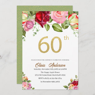 Invitación Elegante celebración de cumpleaños número 60, Wate