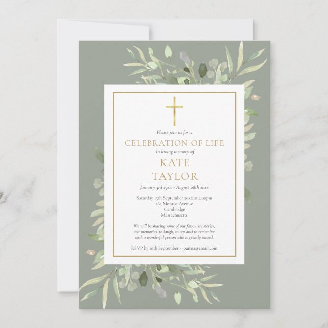 Invitación Elegante celebración de foto de vegetación del fun (Anverso)