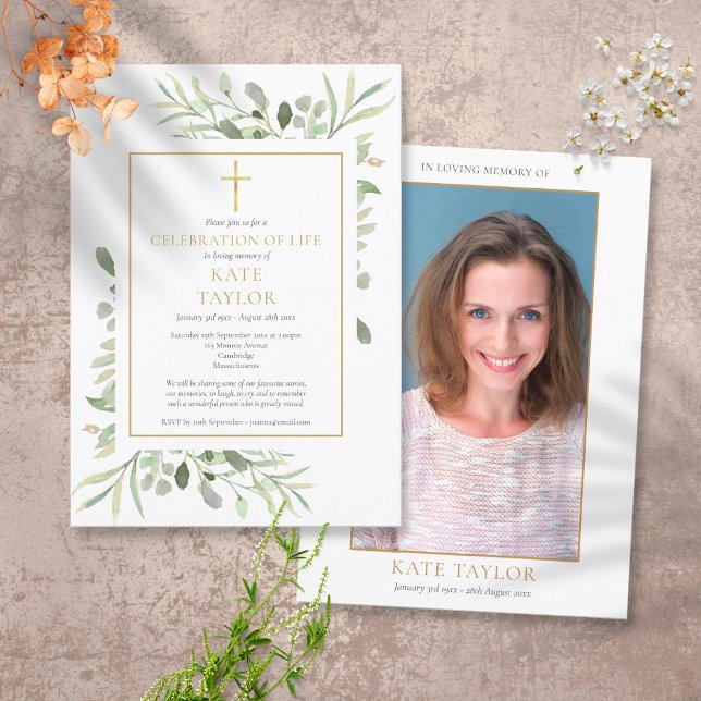 Invitación Elegante celebración de foto de vegetación del fun (Subido por el creador)