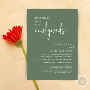Invitación Elegante Celebración de la Boda Después de la Cere