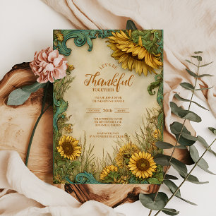 Invitación Elegante celebración de la cosecha dorada