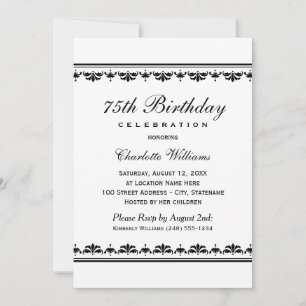 Invitación Elegante celebración de la fiesta de cumpleaños nú