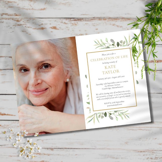 Invitación Elegante celebración de la vegetación de la foto d (Subido por el creador)