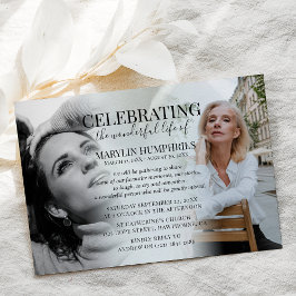 Invitación Elegante celebración de la vida antes y después de