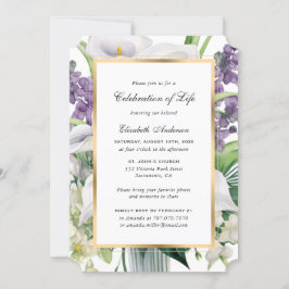 Invitación Elegante celebración de la vida con fotos de Calla