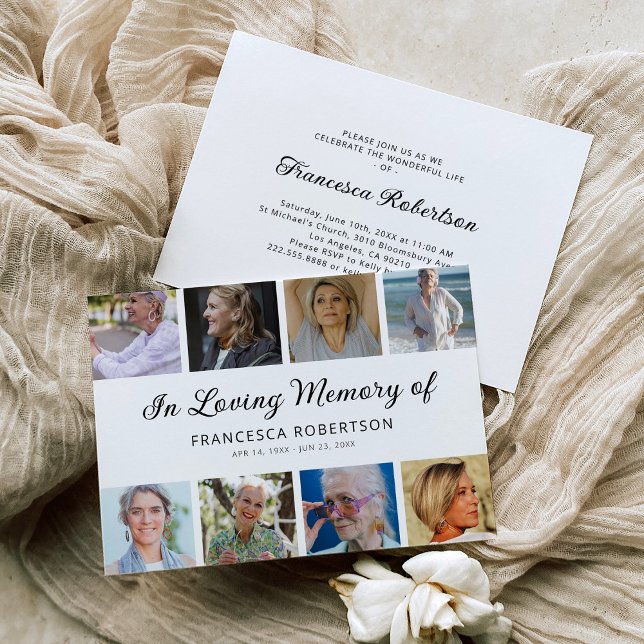 Invitación Elegante celebración de la vida en el funeral (Subido por el creador)
