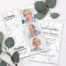 Invitación Elegante Celebración De La Vida En Memoria De 3 Fo