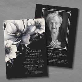 Invitación Elegante Celebración De La Vida En Memoria De Guió
