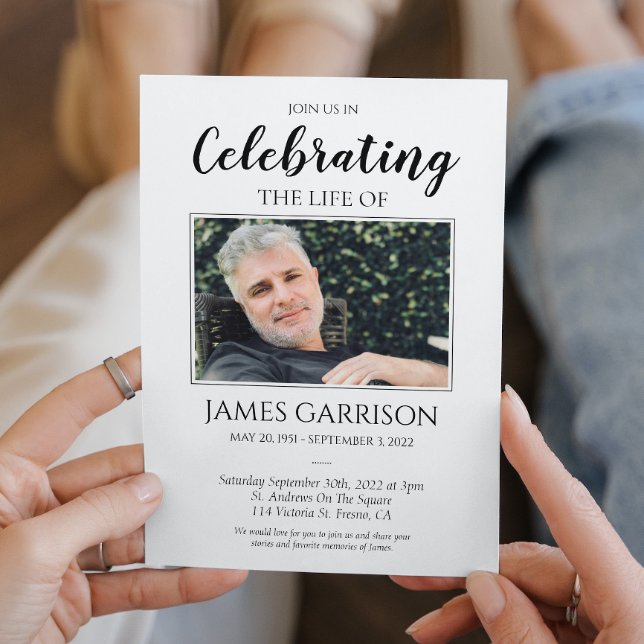 Invitación Elegante Celebración de la Vida Foto (Subido por el creador)