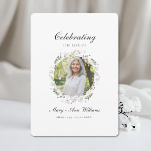 Invitación Elegante Celebración de la Vida Foto Funeral Memor
