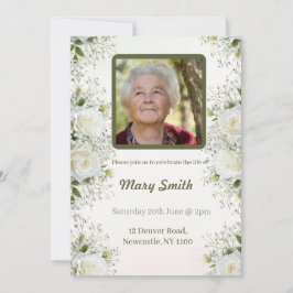 Invitación Elegante Celebración de la Vida Foto Memorial