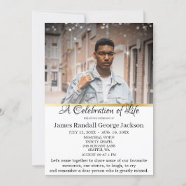 Invitación Elegante celebración de la vida Funeral con gusto