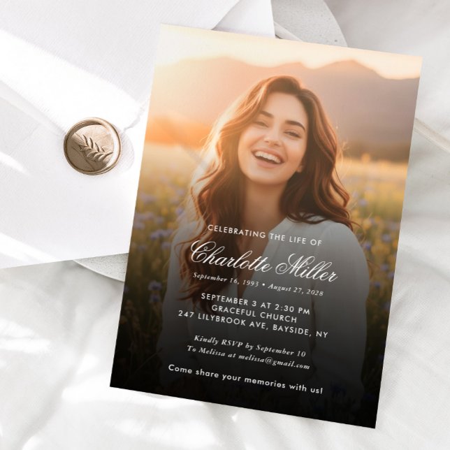 Invitación Elegante Celebración de la Vida Funeral Memorial F (Subido por el creador)
