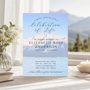 Invitación Elegante Celebración de la Vida Memorial de la Mon