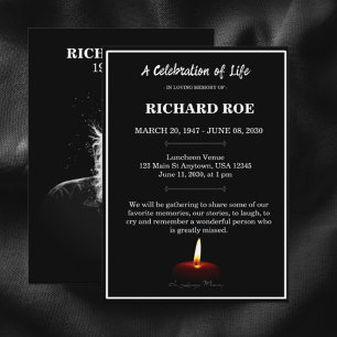 Invitación Elegante Celebración de la Vida Servicio Memorial
