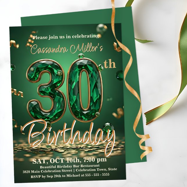 Invitación Elegante celebración de los 30 años del Día Verde  (Subido por el creador)