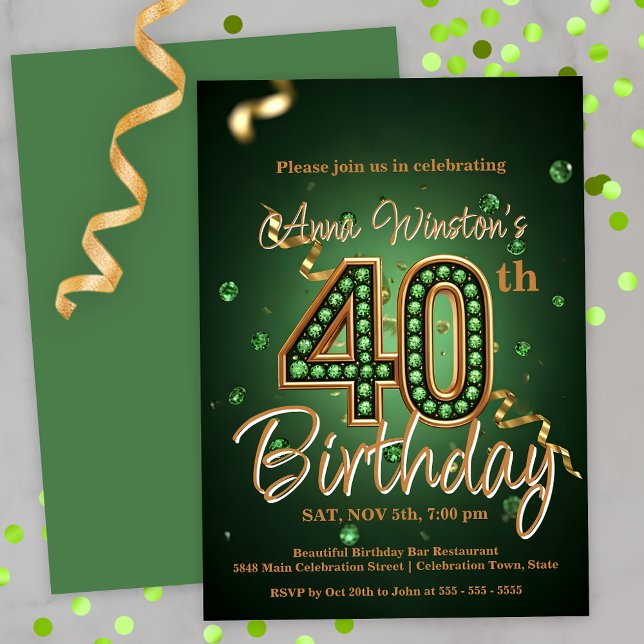Invitación Elegante celebración de los 40 años del Día Verde  (Subido por el creador)