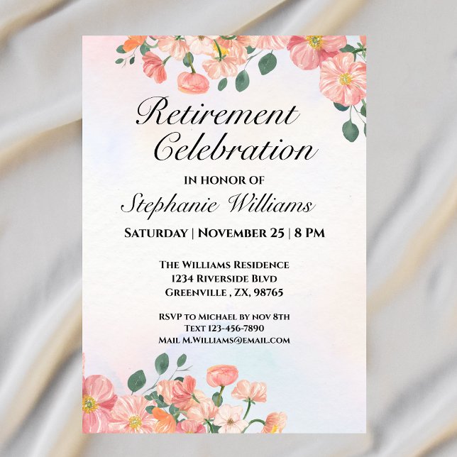Invitación Elegante celebración de retiro floral de mujeres (Subido por el creador)