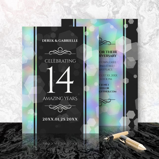Invitación Elegante celebración del 14º Aniversario del Boda  (Subido por el creador)