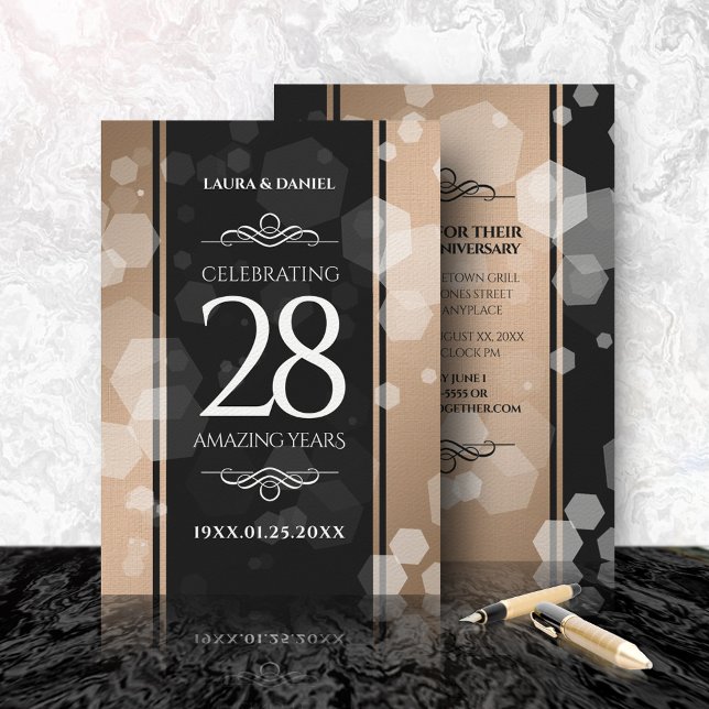 Invitación Elegante celebración del 28º Aniversario del Boda  (Subido por el creador)