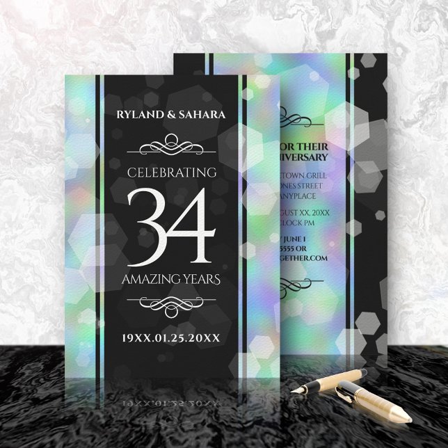 Invitación Elegante celebración del 34° Aniversario del Boda  (Subido por el creador)