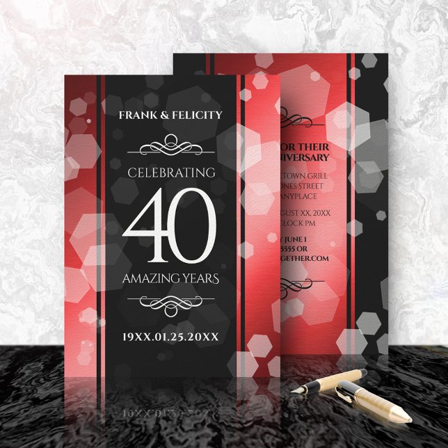 Invitación Elegante celebración del 40° Aniversario del Boda  (Subido por el creador)