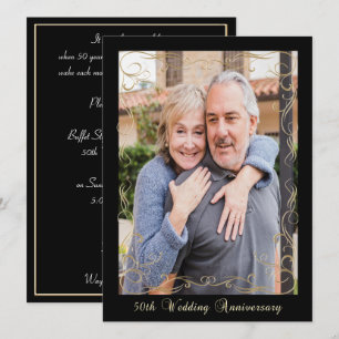 Invitación Elegante celebración del 50 aniversario