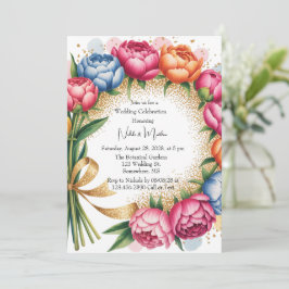 Invitación Elegante celebración del Boda Peony Bouquet