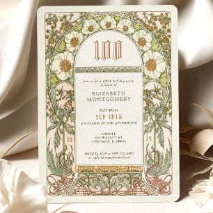 Invitación Elegante celebración del centenario Art Nouveau Mu