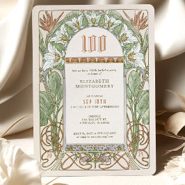 Invitación Elegante celebración del centenario Art Nouveau Mu