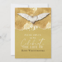 Invitación Elegante celebración del corazón del funeral de la