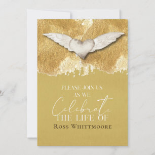 Invitación Elegante celebración del corazón del funeral de la