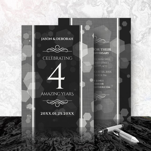 Invitación Elegante celebración del cuarto aniversario de Bod (Subido por el creador)