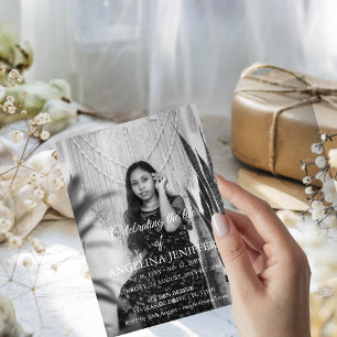 Invitación Elegante celebración del funeral conmemorativo de
