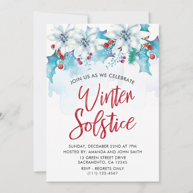 Invitación Elegante celebración del solsticio de invierno (Anverso)