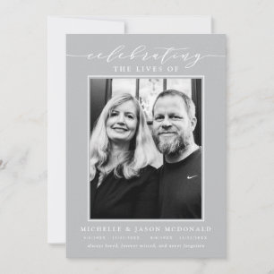 INVITACIÓN ELEGANTE CELEBRACIÓN DOBLE DEL SERVICIO FUNERAL DE