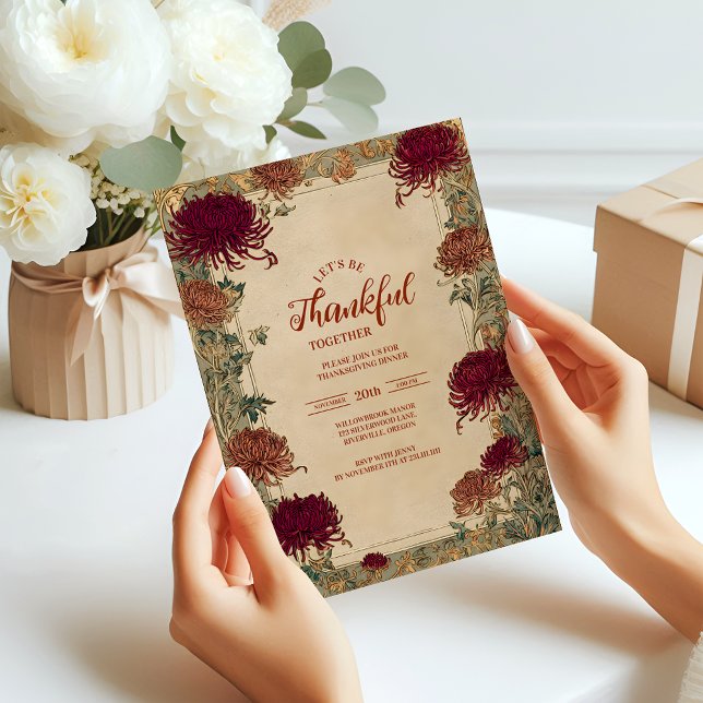 Invitación Elegante celebración floral de cosecha (Subido por el creador)